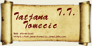 Tatjana Tomecić vizit kartica